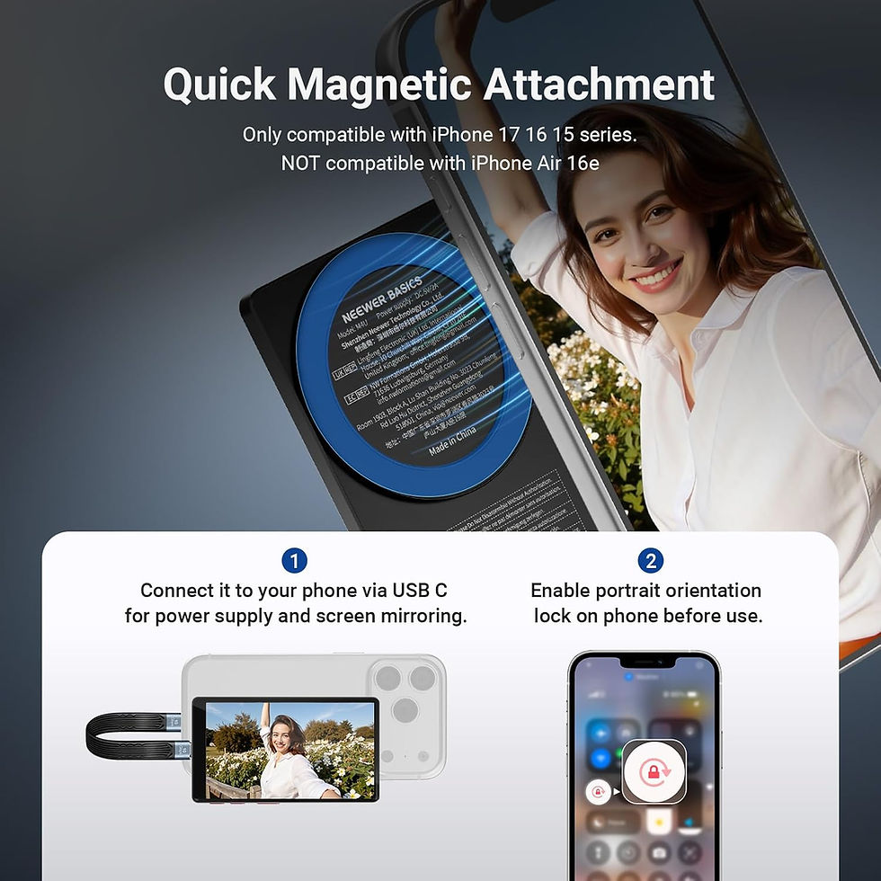 Thumbnail: Smartphone Back Camera Monitor with Remote for YouTube TikTok Video Streaming