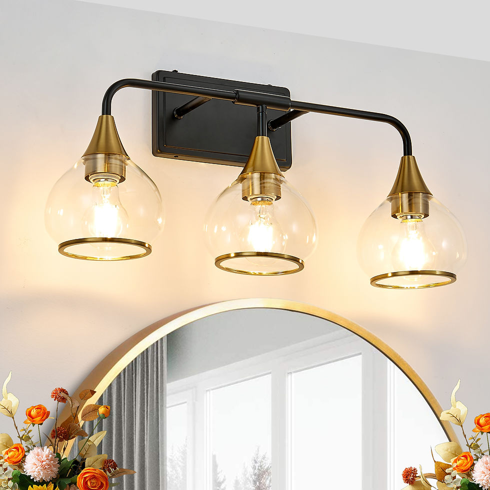 Miniatura: Black & Gold 3-Light Wall Mount Bathroom Vanity Sconce 22
