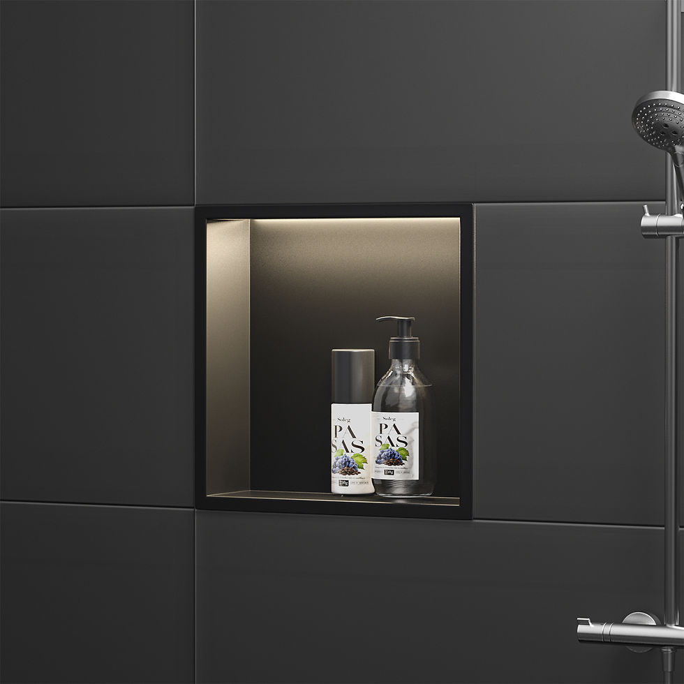 Thumbnail: NEODRAIN 12x12 Inch Modern LED Niche Stainless Steel IPX65 Waterproof 