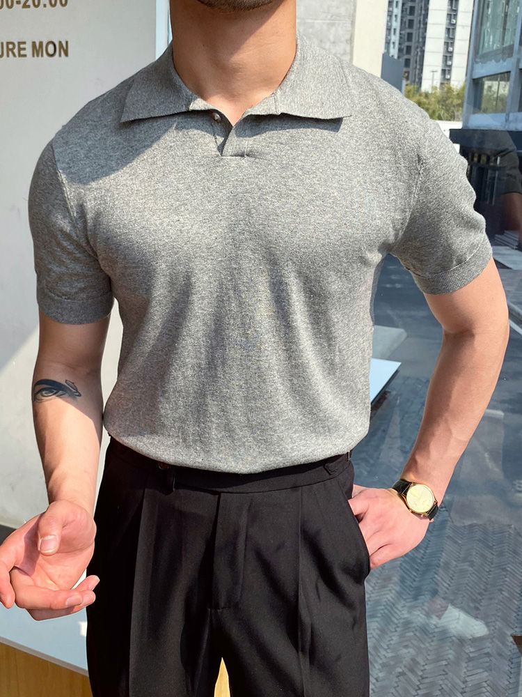 Miniatura: Summer Men Fashion Polo Shirts Short Sleeve