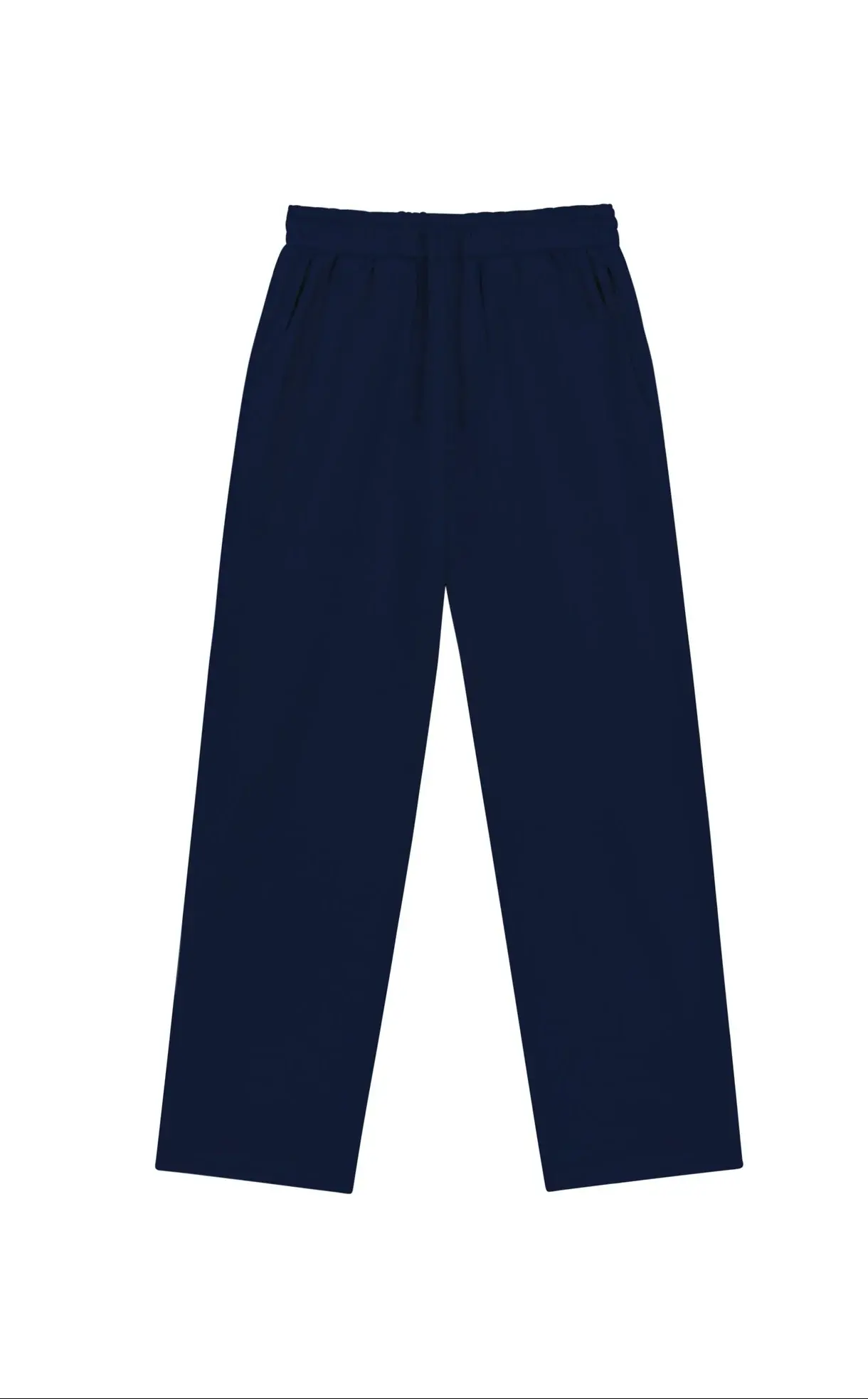 Pantalon fluide gaze de coton marine vue face lien de serrage – Kulte