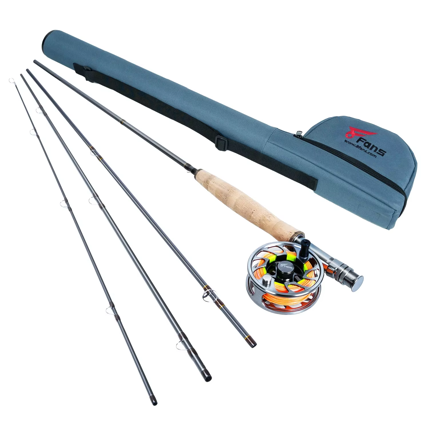 8Fans Premium Fly Fishing Combo Soft Rod Reel with Accessory Tools for Bass Marl