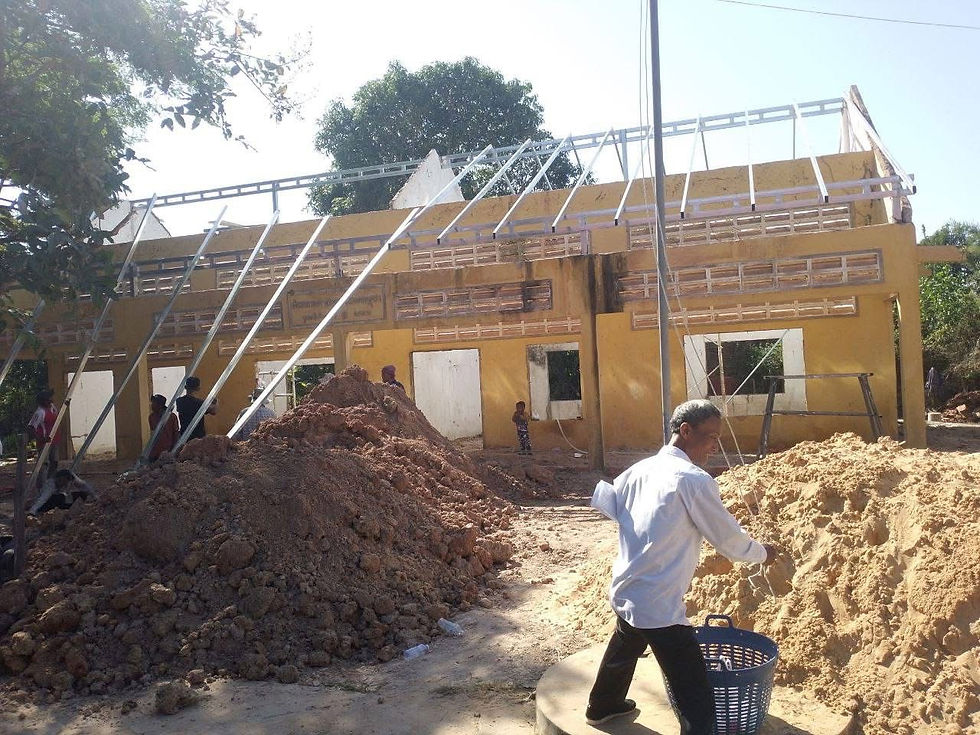 The frame for a new tin roof.