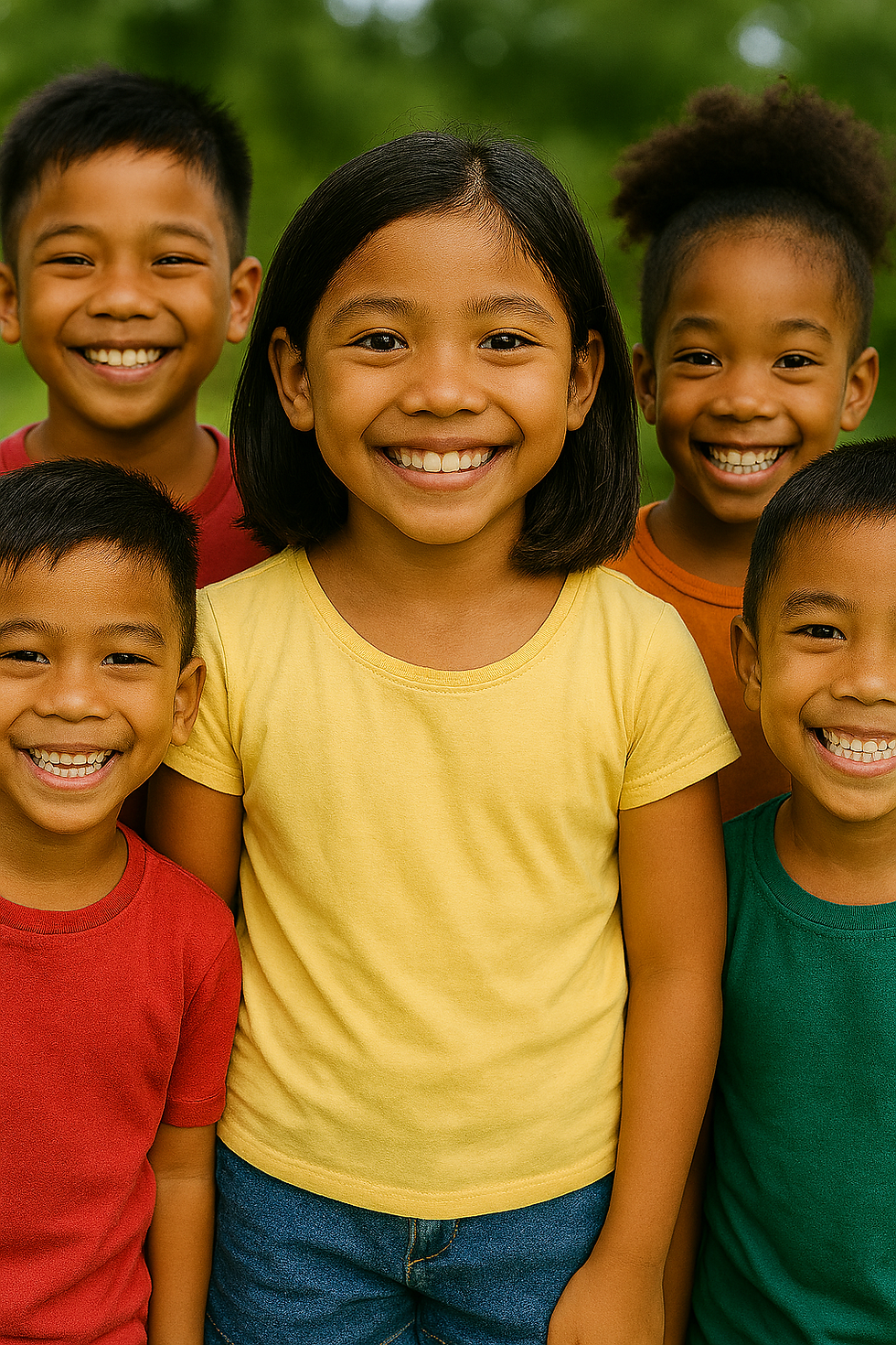 🌿 Joy in every smile: Lila and her friends share a moment of laughter and connection under the warm Filipino sun—celebrating childhood, community, and the beauty of togetherness.