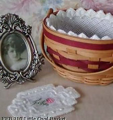 Oval Mini Basket Liner with doily, Counted Specialty Cross Hardanger Stitch Pattern