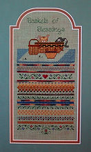 Baskets of Blessings Kitten Band Sampler, Counted Cross Specialtiy Stitch Pattern