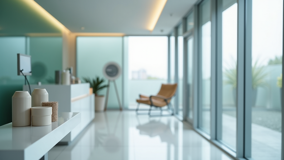 Close-up view of a modern skincare clinic