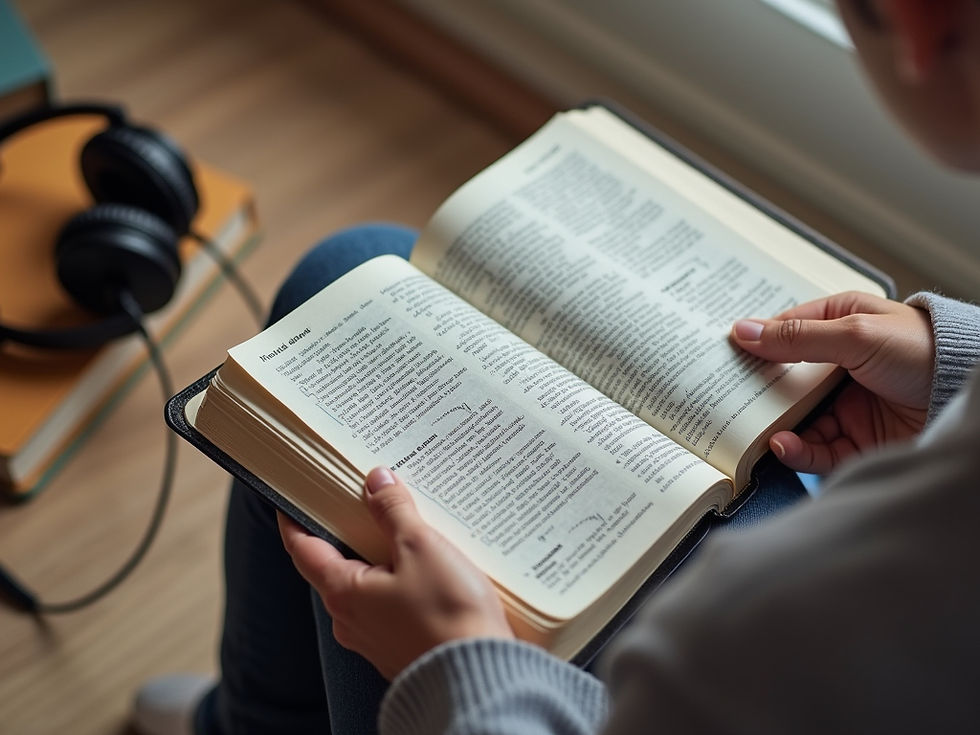 A Christian takes time to reflect on faith, media, and spiritual growth through Scripture and music.