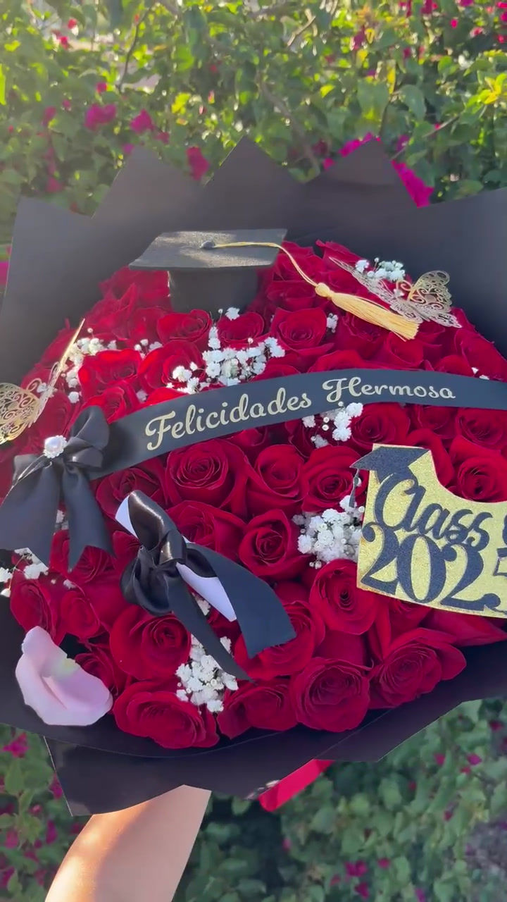 Thumbnail: #246 75 Red Rose Graduation Bouquet