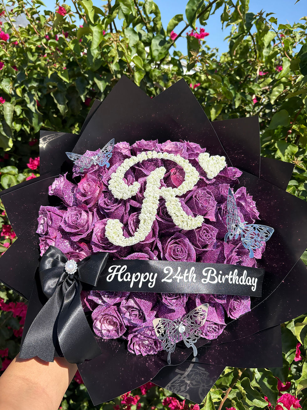 Thumbnail: #315 - 40 Rose Glitter & Initial Love