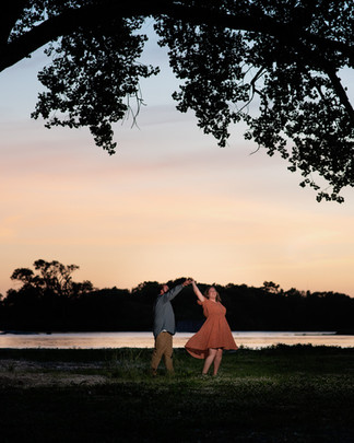 Couple dancing during sunset at Platte River State Park 