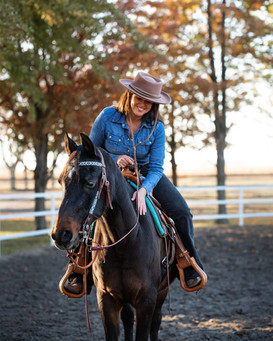 Young female riding her horse in an arena. 