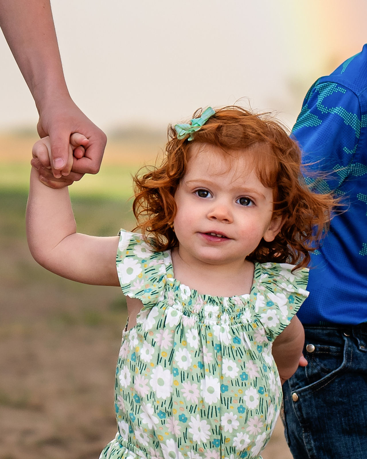 A close up of the girl for family portraits on Nebraska summer afternoon.