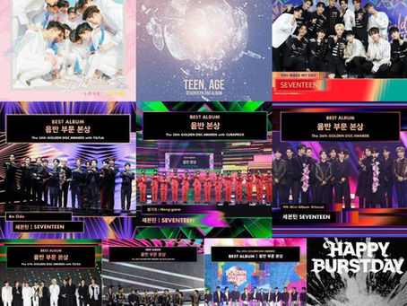 SEVENTEEN conquista o Album Bonsang no Golden Disc Awards por 10 anos consecutivos.