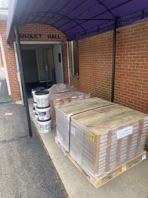 Commercial flooring materials delivered