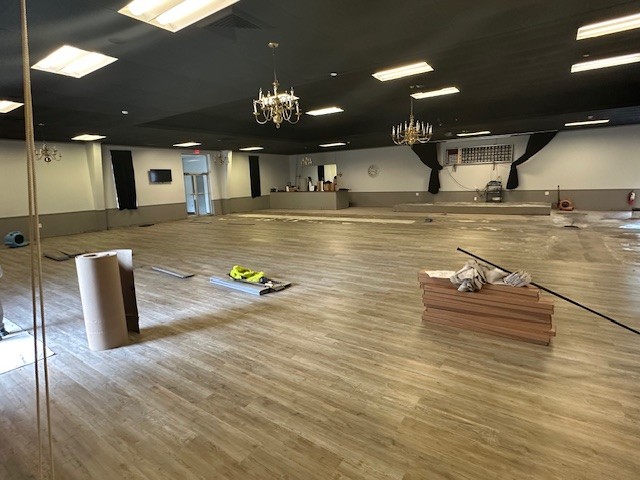 New commercial flooring installation