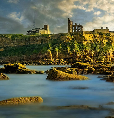 Scenic view of cliffs in England with nice sky and sea