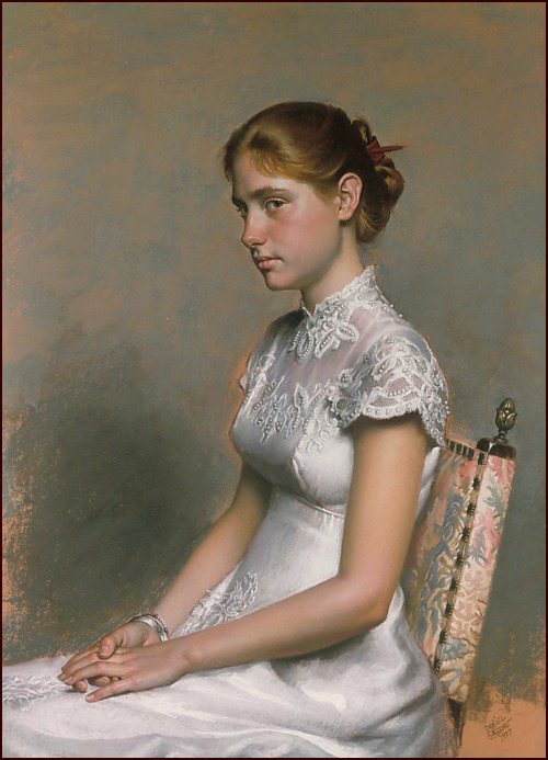 Jessie Chaffee, pastel portrait by Daniel Greene