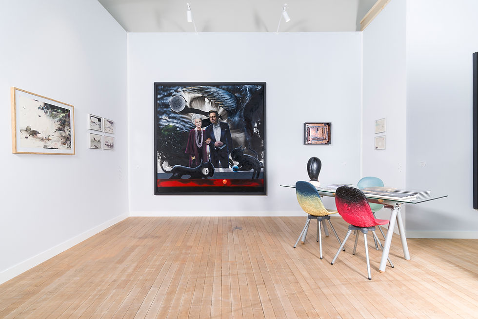 Vue du stand Dystopia de la Galerie Idéale à Art Paris 2026, Grand Palais, Paris. Photographie : Adrien Thibault / Galerie Idéale.