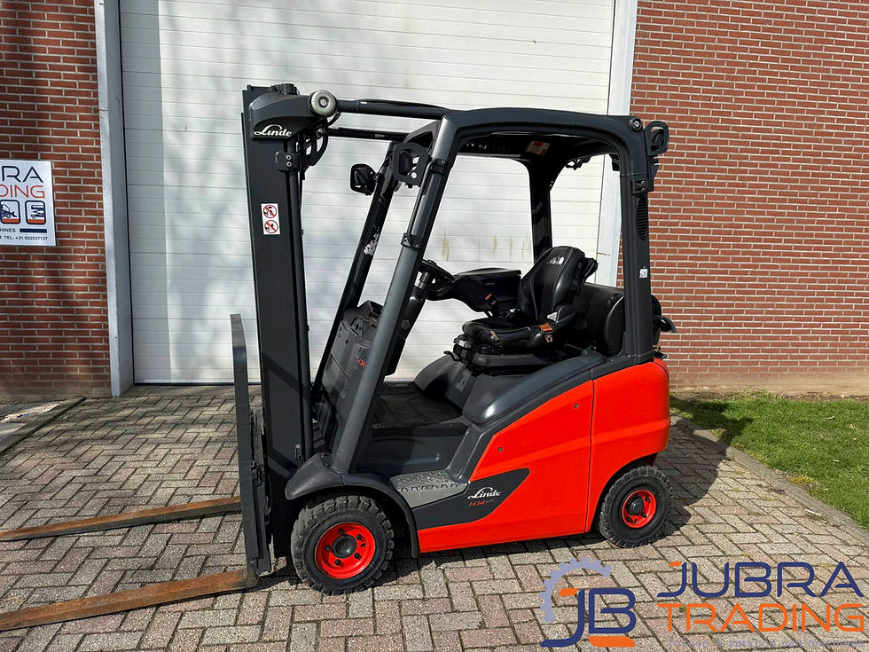 Linde H14T LPG heftruck uit 2022 met Duplex doorkijkmast, Sideshift en Werkverlichting.
