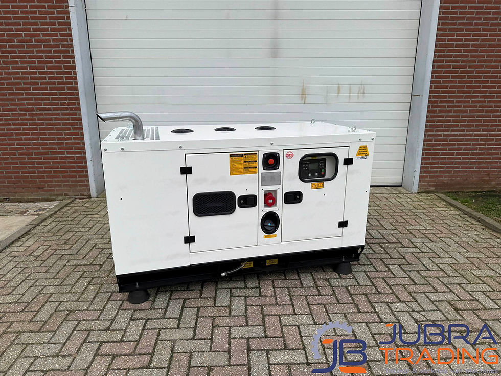 Kubota D1703 diesel aggregaat vooraanzicht | 17 kVA noodstroom aggregaat | Jubra Trading