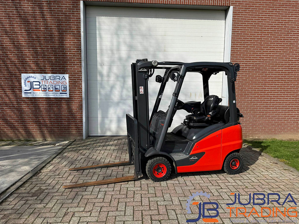 Linde H14T LPG heftruck uit 2022 met Duplex doorkijkmast, Sideshift en Werkverlichting.