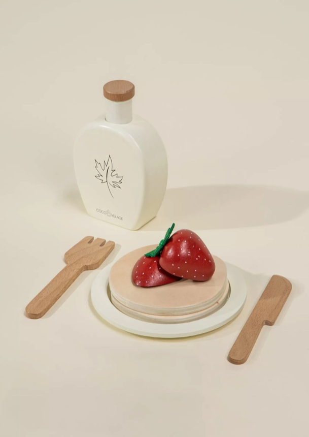 Thumbnail: Coco Village Wooden Breakfast Playset strawberries and syrup