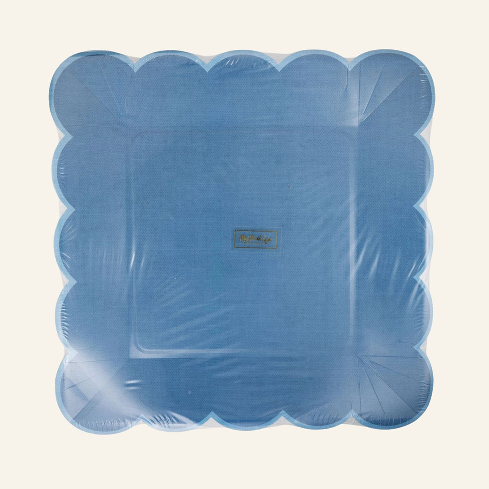 Thumbnail: Hamptons Blue Large Scallop 11" Paper Plate