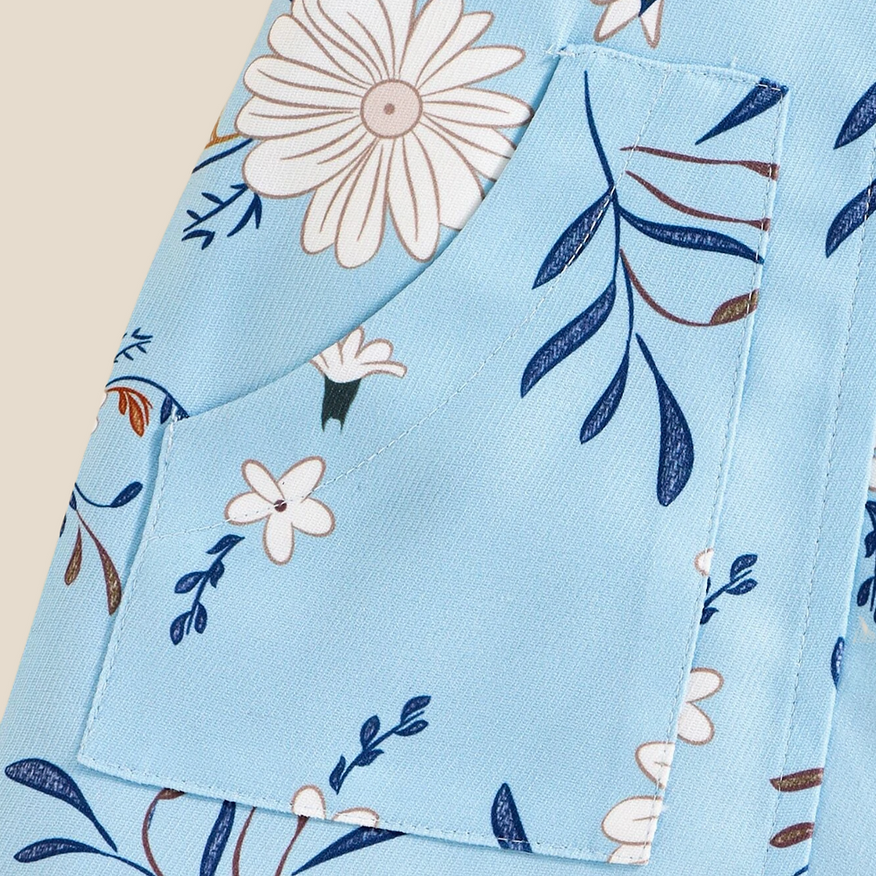 Thumbnail: Floral Print Overall Dress set