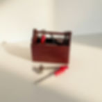 wooden toolbox with tools