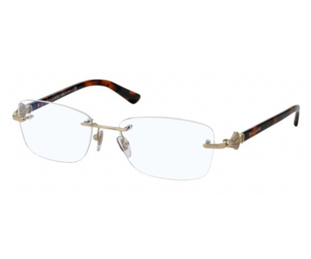 Bvlgari BV 2169 278 Havana Rimless Brille Eyeglasses Frames Size 52