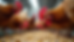 Eye-level view of a poultry farm with hens feeding on natural supplements