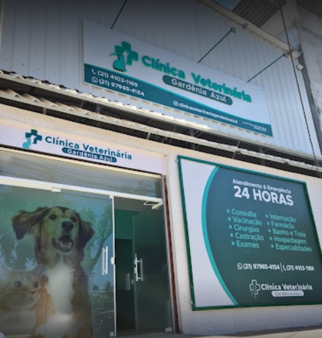 Fachada da unidade Gardênia Azul, com placa de atendimento 24 horas