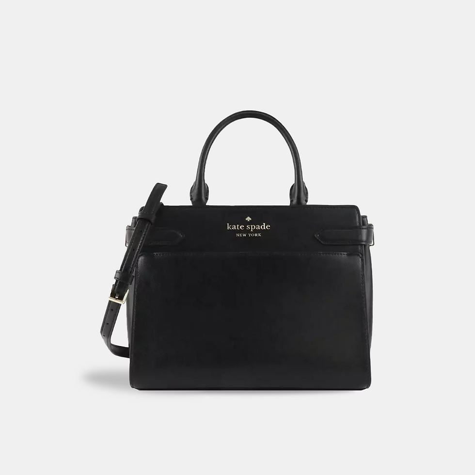 Kate Spade Crossbody Bag Staci Medium Satchel Saffiano Leather Black