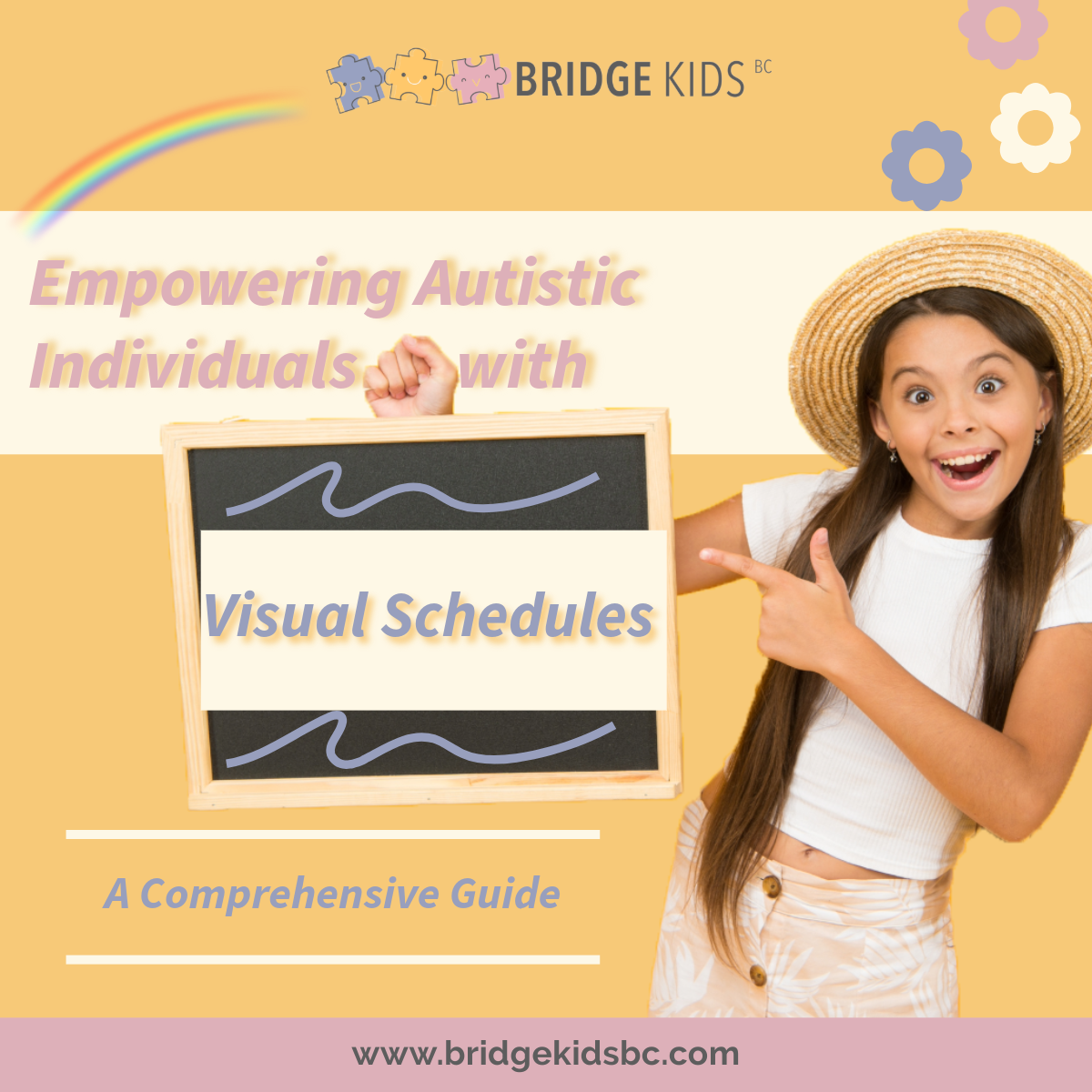Customized visual schedule with colorful, clear images for an autistic child