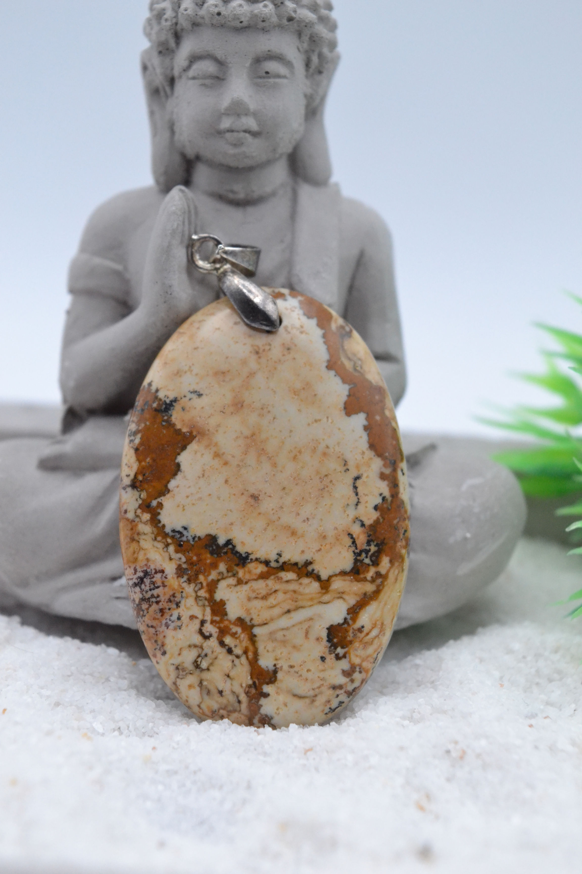 Pendentif en jaspe paysage – Pierre naturelle de créativité et de sérénité intérieure