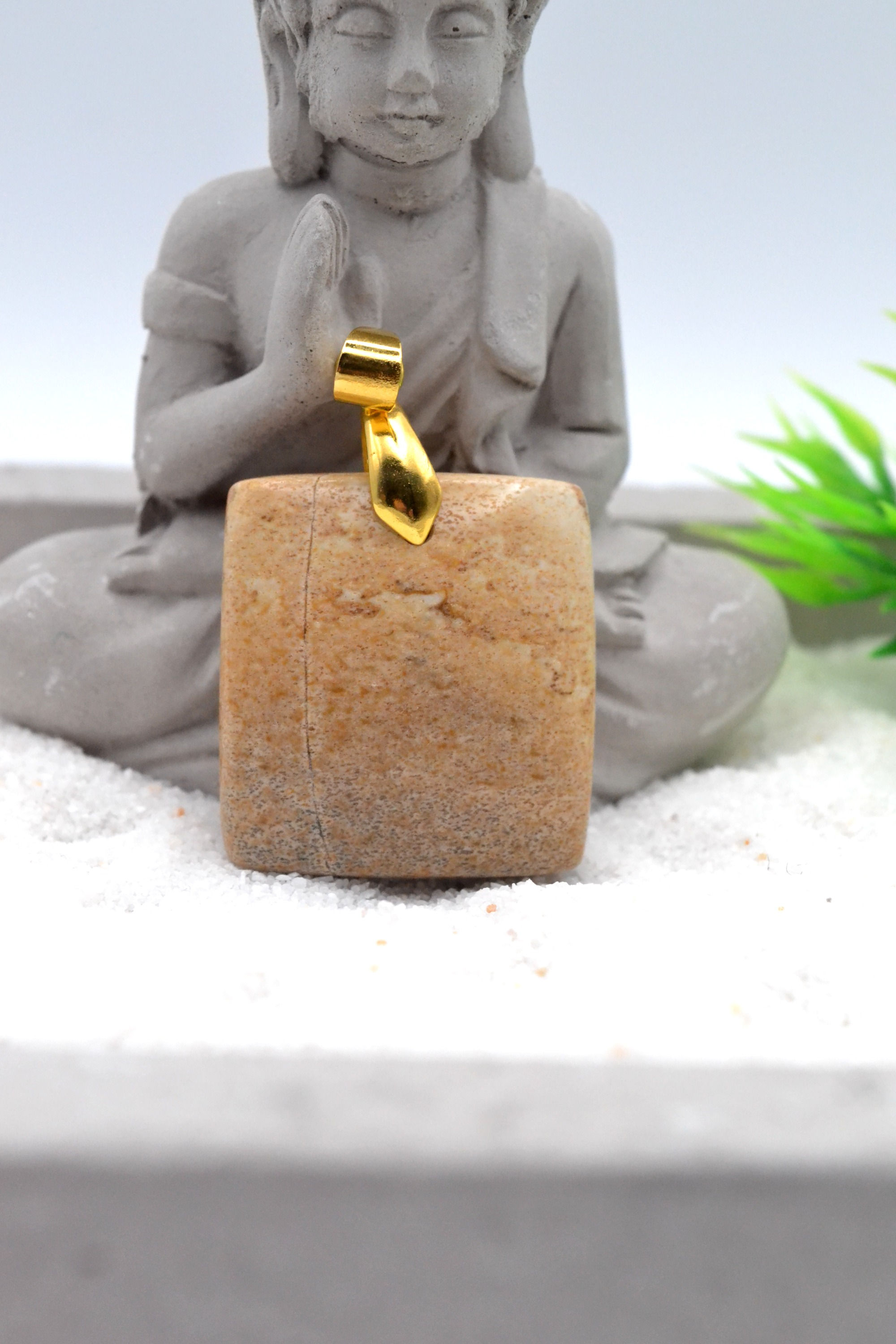 Pendentif en jaspe paysage – Pierre naturelle de créativité et de sérénité intérieure