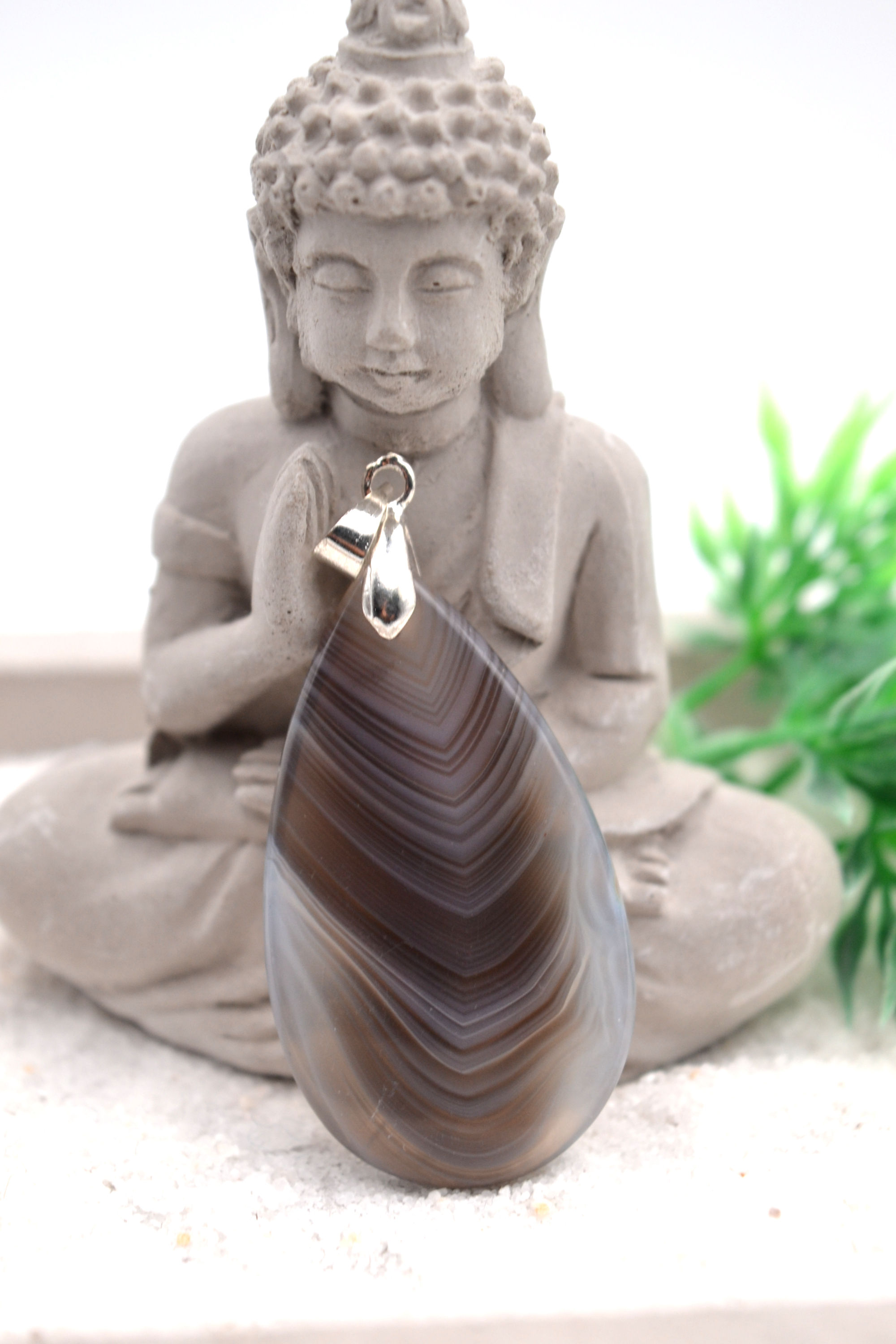 Pendentif en agate du Botswana