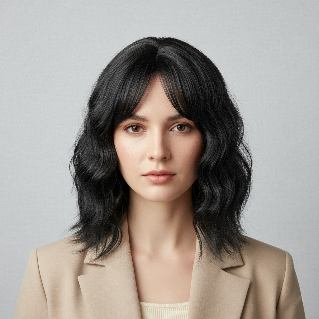 Synthetic Wig-Long Black