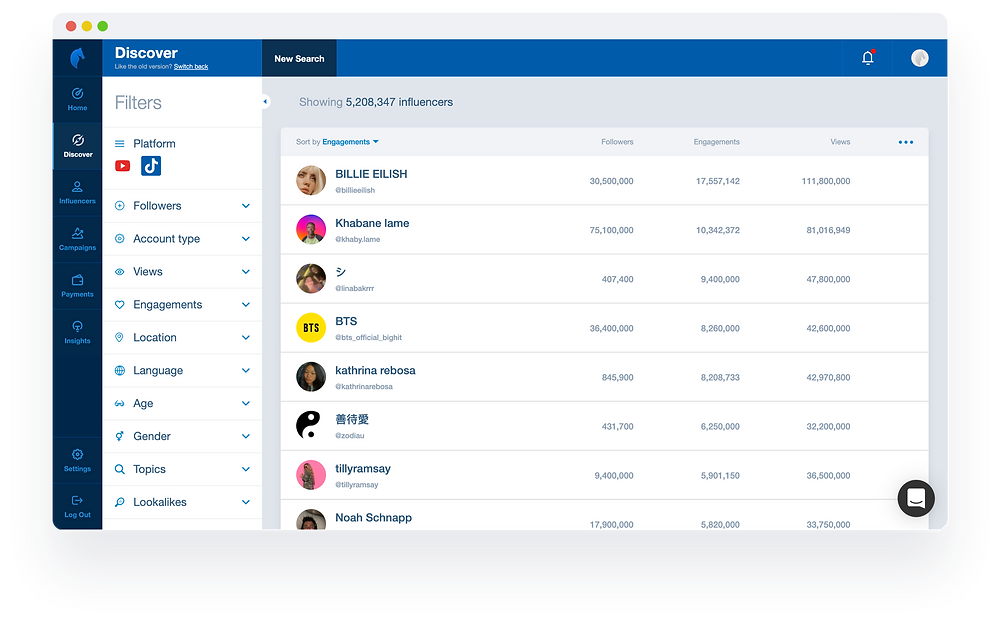Paladin's influencer discovery tool helps you choose the best influencers for each campaign.