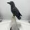Thumbnail: Black Onyx Crow w/ Smokey Quartz Beak on Calcite Branch
