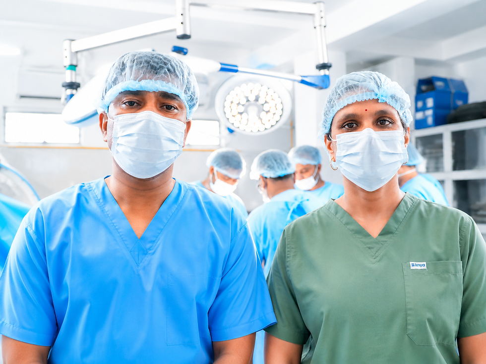 Co-founders Dr. K.P. Maity and Mrs. Basanti Maity at Sree Krishna Nursing Home, established in 2017, overseeing operations in a modern medical facility.
