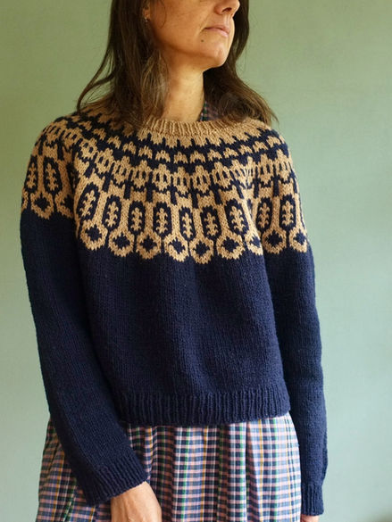 Kit de laine pull Azuni, Nouveau design by Tête Bêche Knitwear