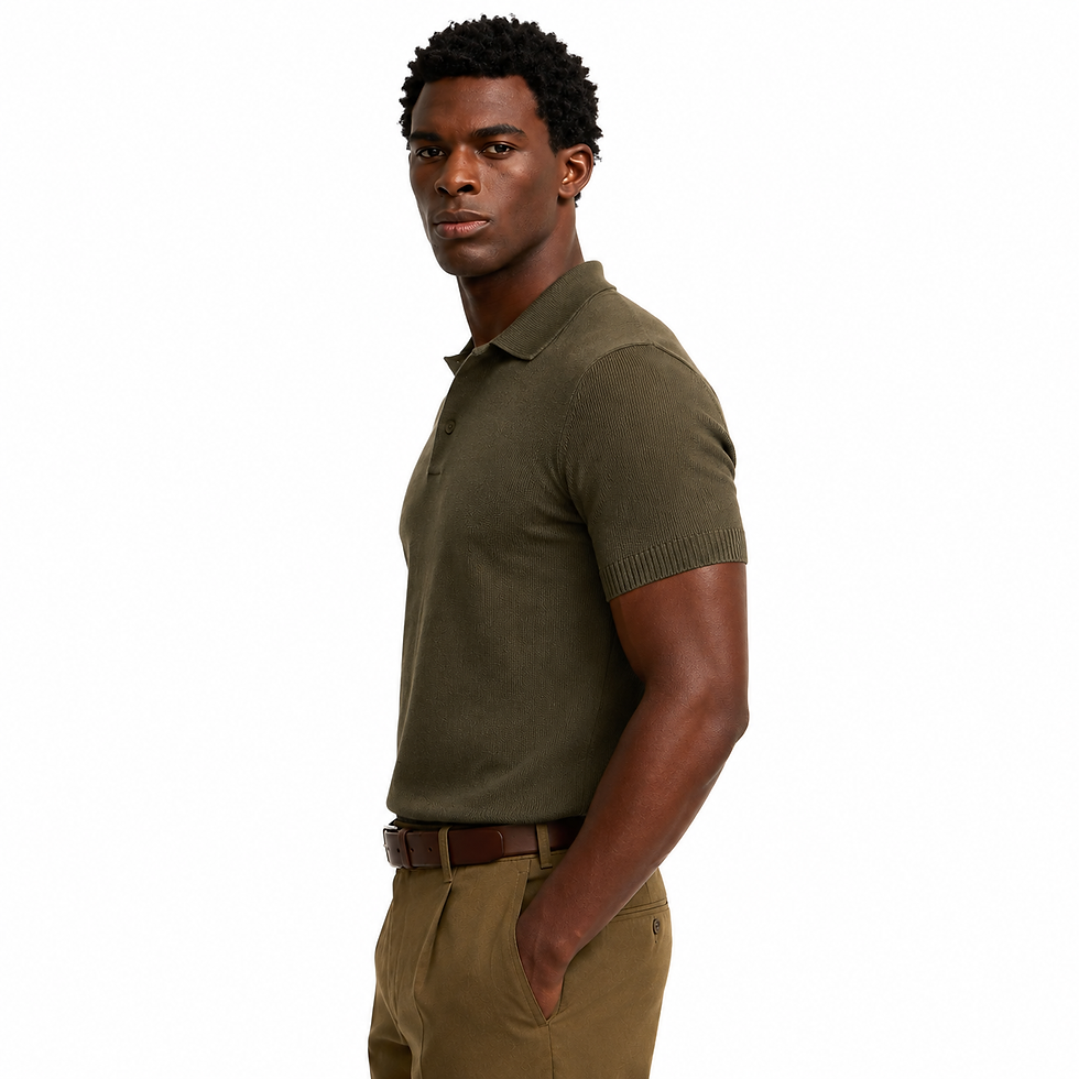 Thumbnail: Olive Knitted Polo