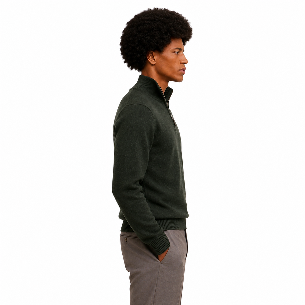 Thumbnail: Forest Green Half Zip Knit