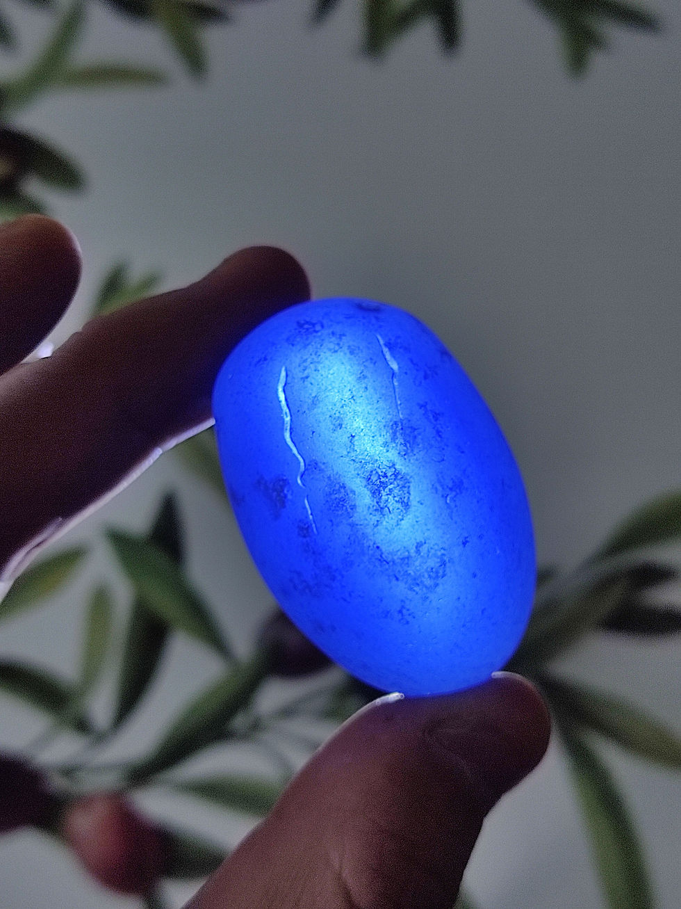 Thumbnail: Chakra Stone "Wish Fulfilling" Cintamani Egg - Radiating (Light Blue)