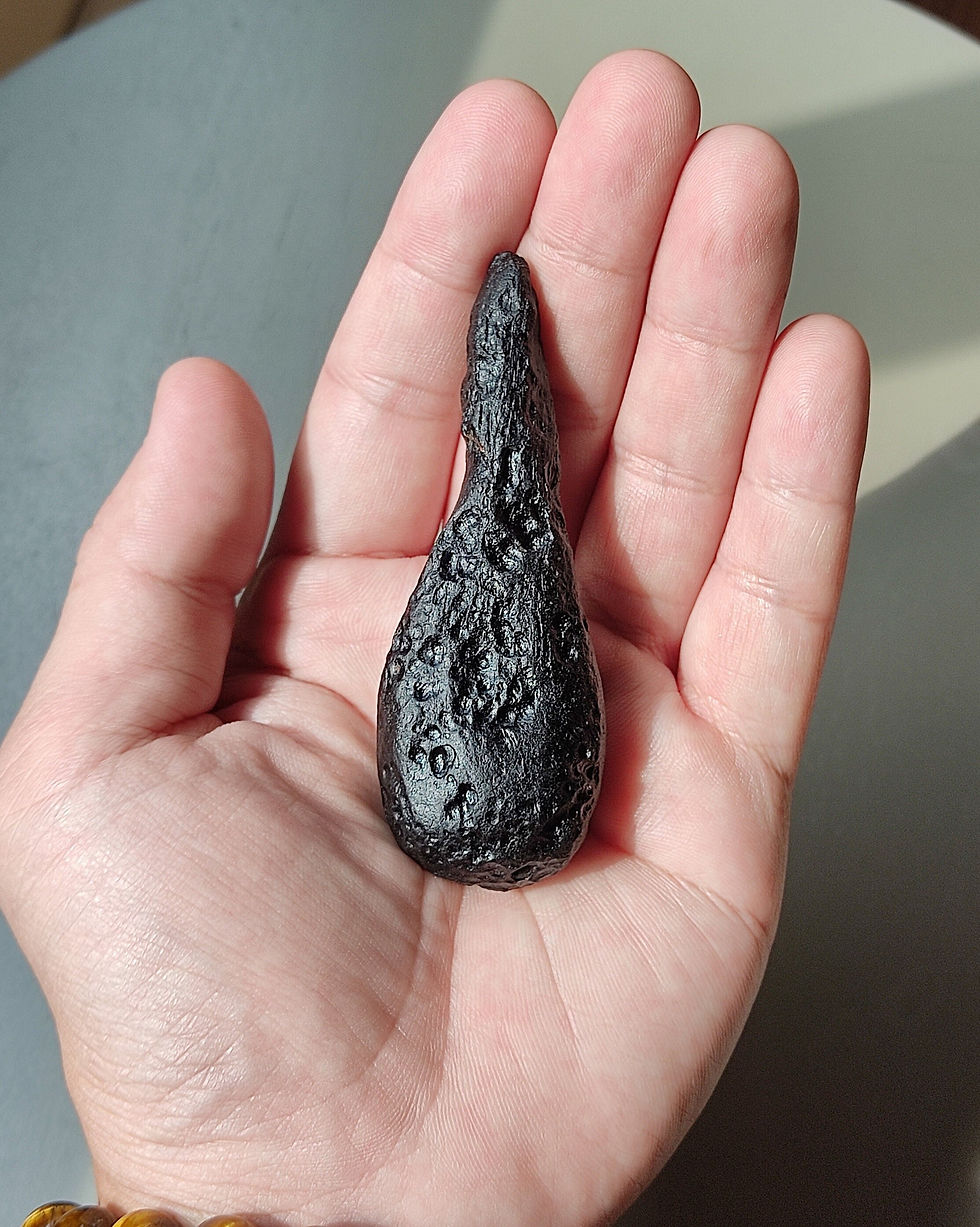 Thumbnail: 41g Angel Chime Tektite Indochine - 100% Museum Grade - Rare Teardrop AC