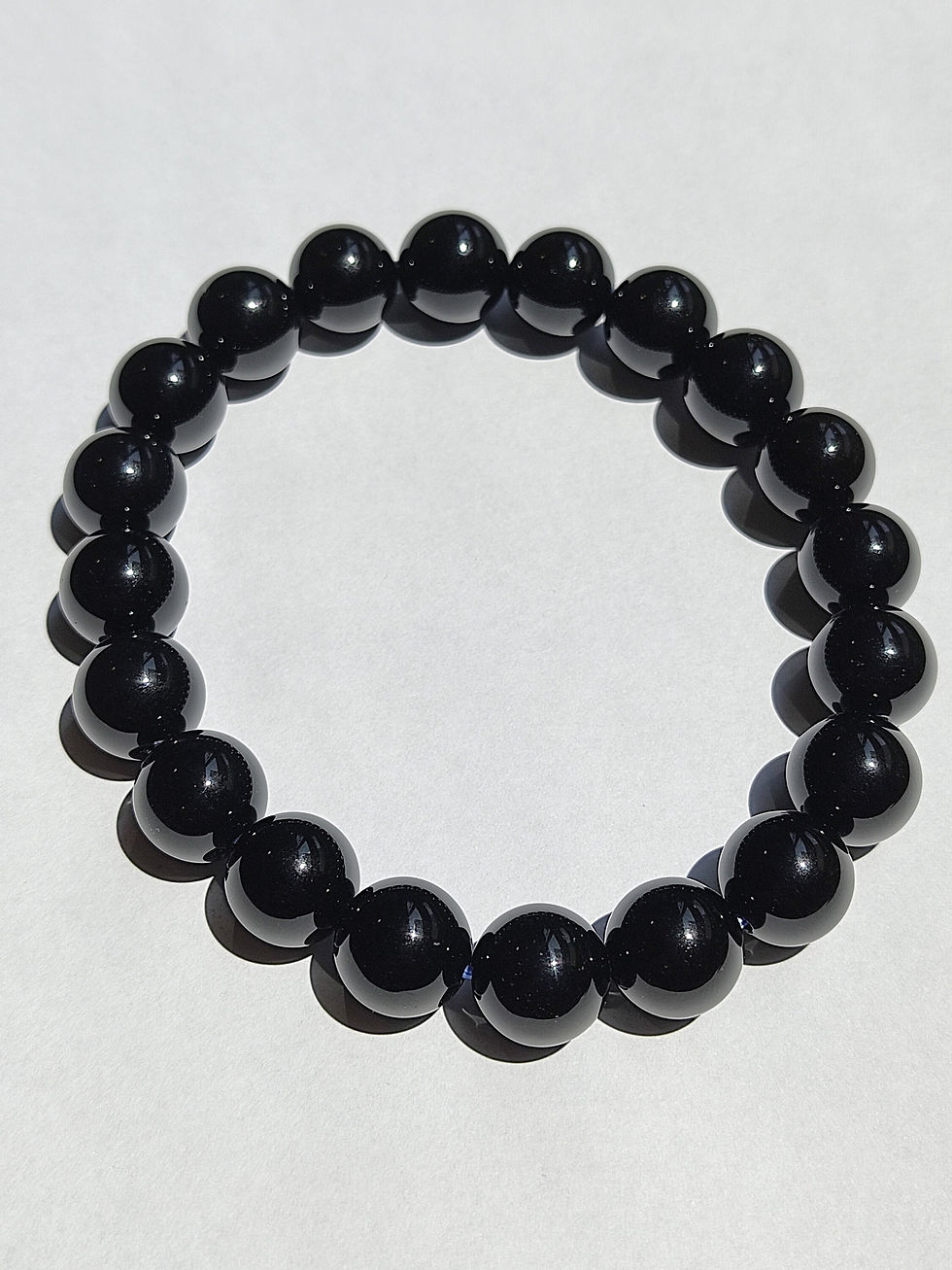 Thumbnail: 100% Natural Uruguay Black Onyx Crystal Bracelet - Enhance grounding, protectio