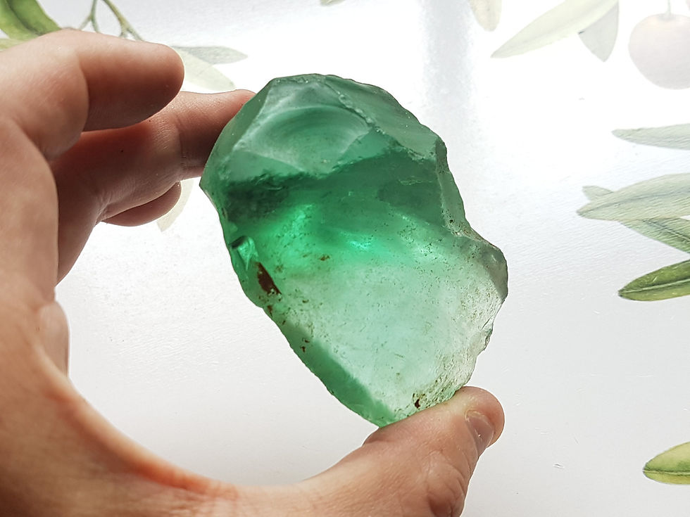 Thumbnail: Green Obsidian Volcanic Glass - Amazing Emerald Green  - Wonderful Transparency