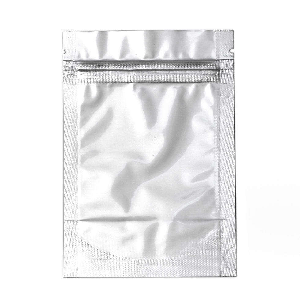 Thumbnail: Zip Lockable & Heat Sealable Aluminium Stand-Up Food Pouch with dimensions of 90 x 130 x 30mm